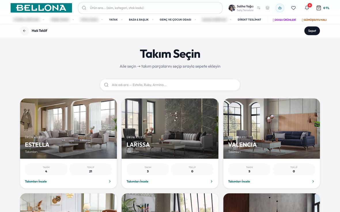 Hızlı Teklif SOMM ürün ekranı